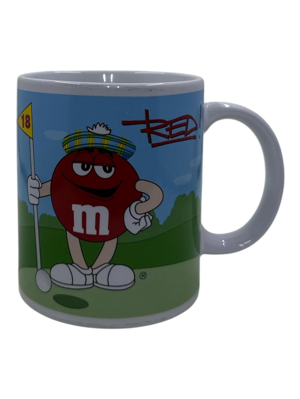 M&M's Red and Blue Character Golf and Football Ceramic Mug Set